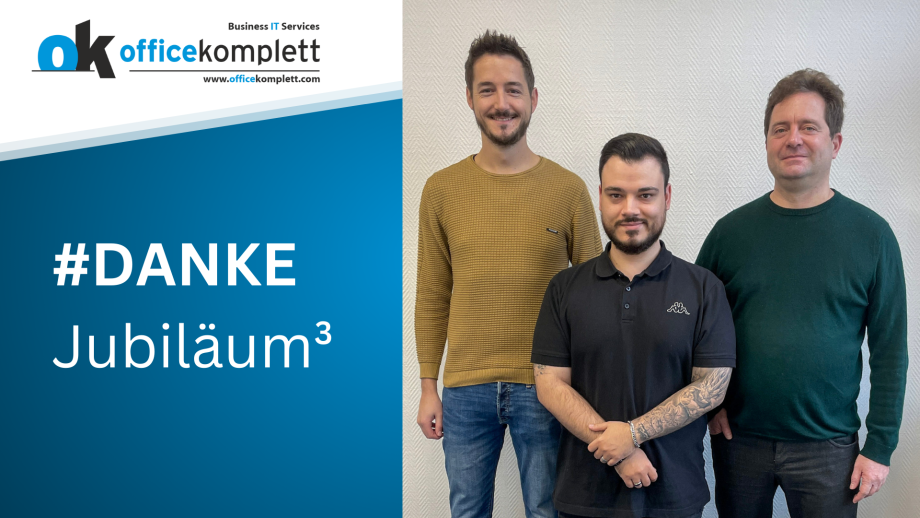 Dreifaches Arbeitsjubiläum von Dirk, Calogero und Stefan