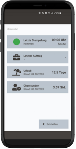 Venabo Stempelübersicht in App