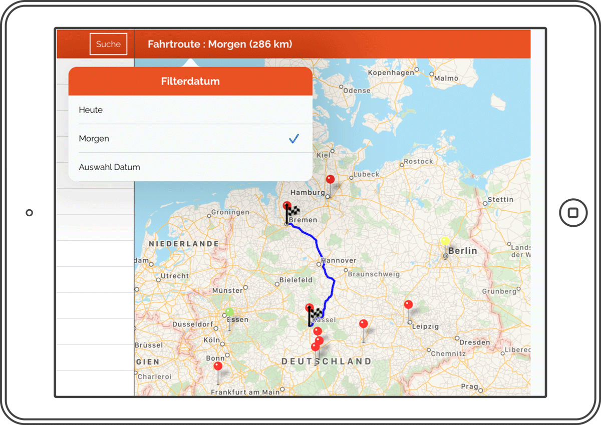 Routenplanung für Service-Einsätze